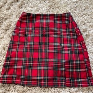 Red Plaid Brandy Melville Skirt